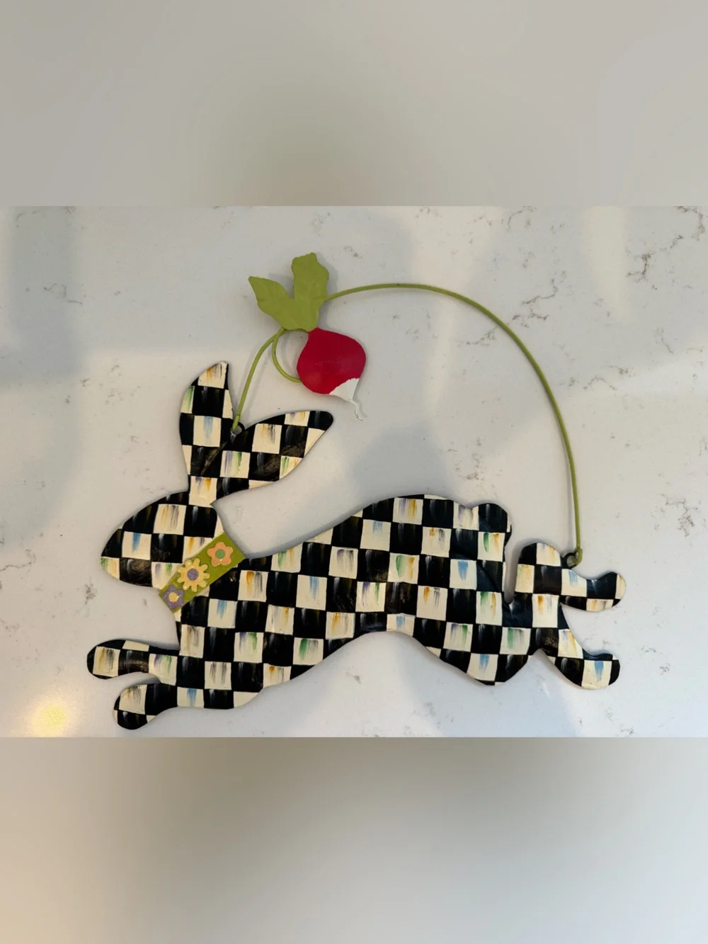 MacKenzie-Childs Radish Rabbit Courtly Check Spring Decor – Retired